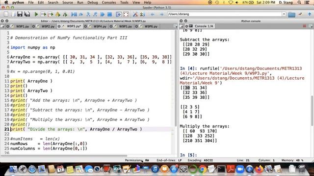 METR1313 - Week 9 - Segment 4: Arithmetic Between Arrays and Other Tidbits смотреть онлайн