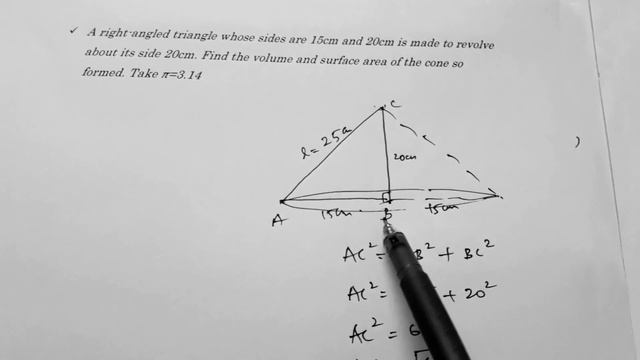 A right triangle whose sides are 15cm and 20cm is made to revolve about its side 20cm. Find volume смотреть онлайн