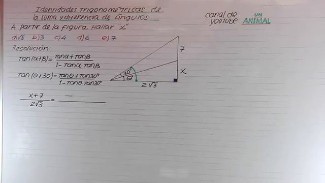 IDENTIDADES TRIGONOMÉTRICAS DE LA SUMA Y DIFERENCIA DE ÁNGULOS (EJERCICIO 3) смотреть онлайн