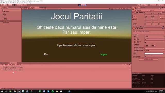 Introducere in Unity - Joc Matematic - Interfata Grafica (P2) смотреть онлайн