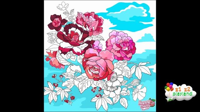 z1z2 playland - Happy Color Paint by Numbers with Roses смотреть онлайн