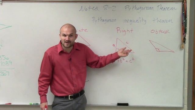 Applying the pythagorean inequality theorem to classify triangles as acute right or obtus смотреть онлайн