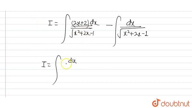 "Evaluate: `int(2x+1)/sqrt(x^2+2x-1)dx`" смотреть онлайн