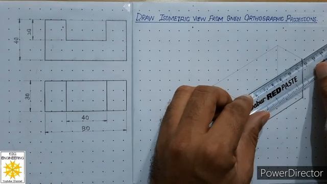 How to draw Isometric Projection from Orthographic Projection | Engineering Drawing | 10.7 смотреть онлайн