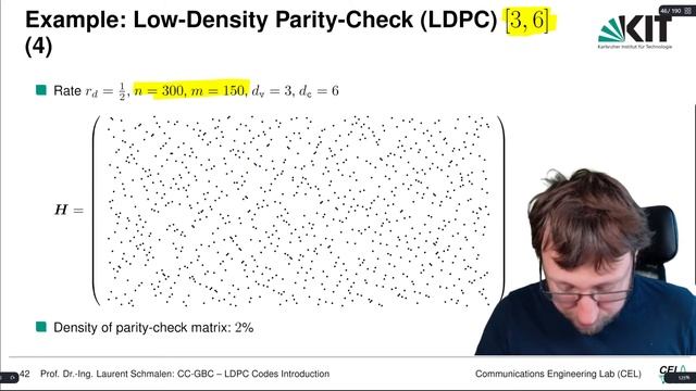 Lecture "Channel Coding: Graph-based Codes", Chapter 3, Vid. 3, "LDPC Codes" смотреть онлайн