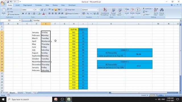 Percentage Vs Percentile . How To Calculate Percentile Using Excel