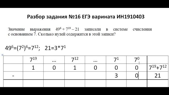 Задание №16. ЕГЭ информатика. Вариант 1910403 смотреть онлайн
