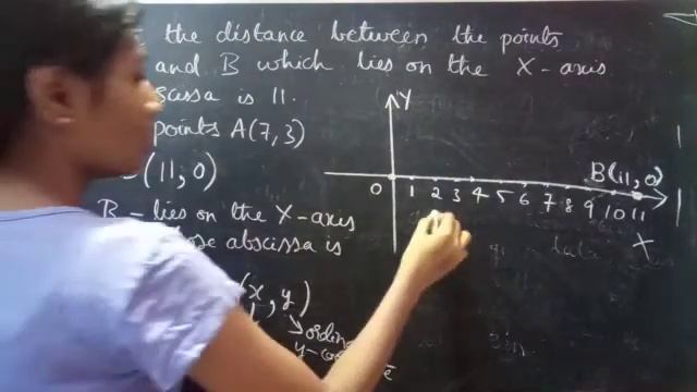 Calculate the distance between thepointsA(7,3)and Bwhich lies on theX-axis whose abscissa is 11.L10 смотреть онлайн