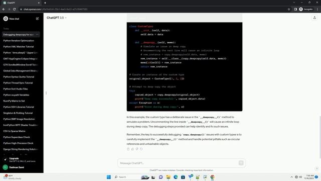 How can I debug a problem calling Python s copy deepcopy against a custom type смотреть онлайн