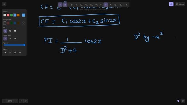 Solve: (D²+4)y= cos2x смотреть онлайн