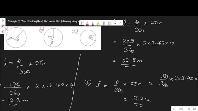 Area and Perimeter of Circle, Length of Arc of a Circle, Area and Perimeter of a Sector of a Circle смотреть онлайн