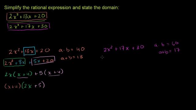 Simplifying rational expressions 2 | Polynomial and rational functions | Algebra II | Khan Academy смотреть онлайн