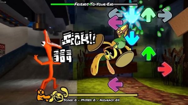 Музыкальная ритм-аркада FNF! Rainbow Friends ПРОТИВ Poppy Playtime 🎶 (Друзья FNF)