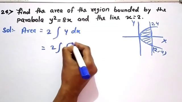 find the area of the region bounded by the parabola y²=8x and the lines x=2 |edulover смотреть онлайн