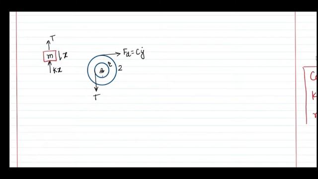 Vibration of Pulley-Mass-DAMPER || Equation of Motion || use of D'Alembert's principle || GATE смотреть онлайн