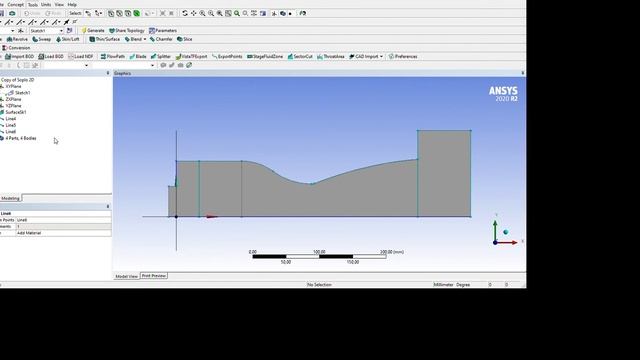 Разделение плоских тел на секторы в среде ANSYS DesignModeler смотреть онлайн