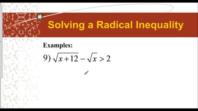 Lesson 7.7 - Solving Radical Inequalities (Examples 8 & 9) смотреть онлайн