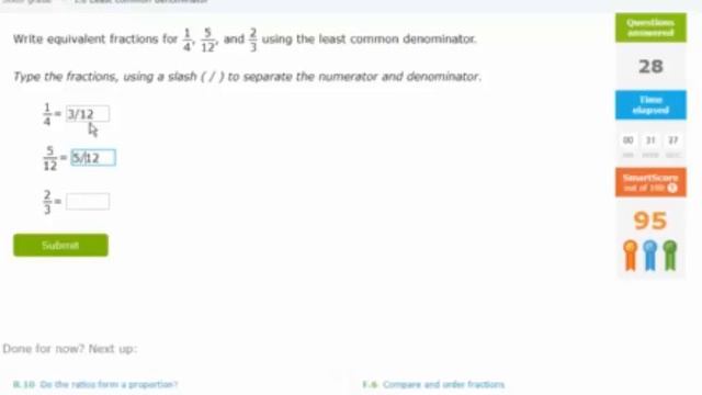 Least Common Denominator | IXL 6th Grade смотреть онлайн