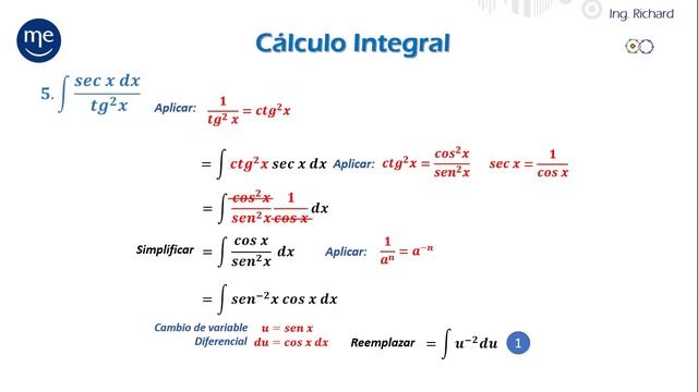 🎯 Integral de Secante sobre Tangente al cuadrado 🚀 Integrales Trigonometricas | Ejercicio 5 смотреть онлайн