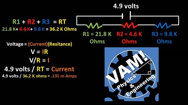 Resistors In Series Circuit - Calculate and Multimeter Resistances, Currents, & Voltages смотреть онлайн