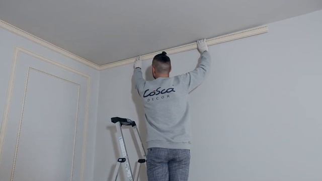 Монтаж интерьерного багета Cosca потолочный плинтус смотреть онлайн