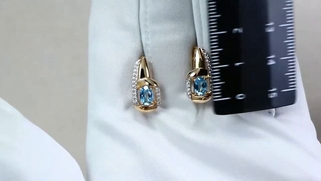 Золотые серьги Александра с топазом и фианитом кл3012а-78ск смотреть онлайн