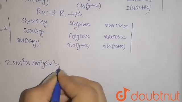 Find the value of the determinant |cos(x-y)cos(y-z)cos(z-x)cos(x+y)cos(y+z)cos(z+x)sin(x+y)sin(y... смотреть онлайн