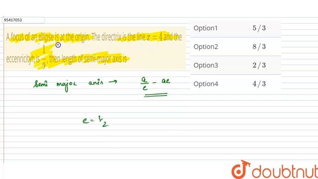 A focus of an ellipse is at the origin. The directrix is the line `x=4` and the eccenricityh смотреть онлайн