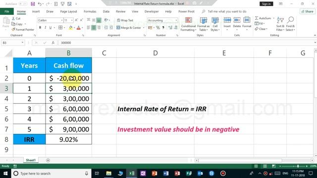 Internal rate of return in excel смотреть онлайн
