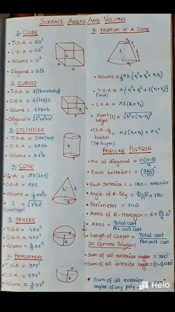 Surface Areas and volume formula#sorts class 9,10 ,11 and 12 ke liye смотреть онлайн