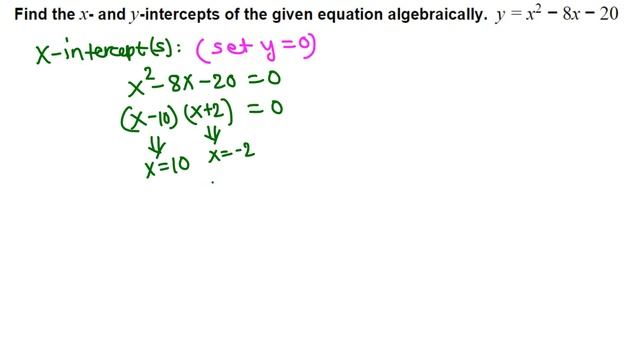 Finding x and y intercepts of a quadratic function смотреть онлайн