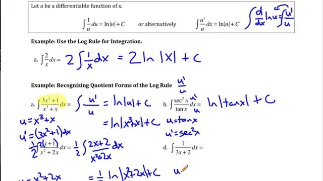 Calc Lecture 5.2a Natural Log Integration смотреть онлайн