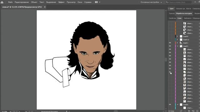 Локи - Процесс создания/Speed art в Adobe illustrator смотреть онлайн