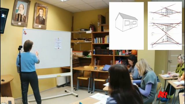 Перспектива с двумя точками схода. Графический рисунок улицы города. Скетчинг. Занятие в студии 5. смотреть онлайн