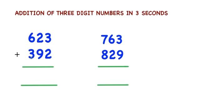 ADDITION OF THREE DIGIT NUMBERS IN 3 SECONDS смотреть онлайн