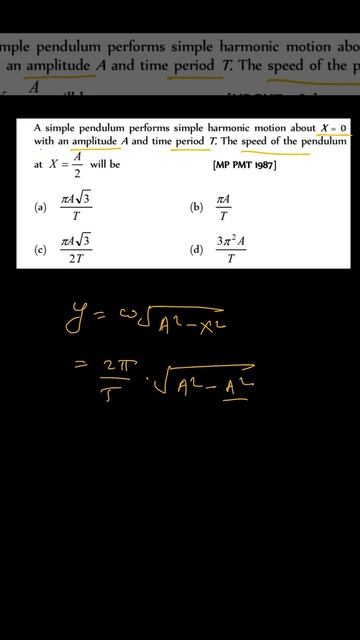 SIMPLE HARMONIC MOTION | OSCILLATION | TIME PERIOD | FREQUENCY | NEET | JEE | MCQS #ytshorts #short смотреть онлайн