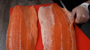 Как разделать сёмгу и засолить? Заготовка на НГ! 🎄