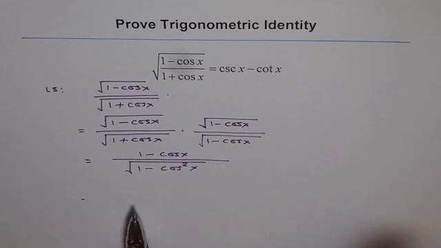 Trigonometric Identity Square Root Cosine 67 Prove by Rationalization смотреть онлайн