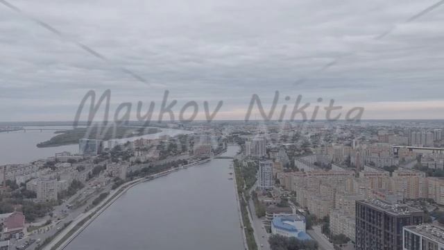 A-Log. Astrakhan, Russia. Panorama of Astrakhan city. Channel named Varvatsiya, Aerial View смотреть онлайн