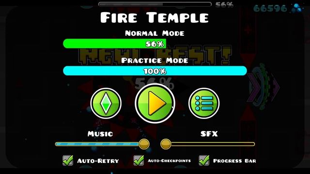 FIRE TEMPLE ЗА 1 ДЕНЬ ПРОХОЖДЕНИЕ ХАРД ДЕМОНА В GEOMETRY DASH смотреть онлайн