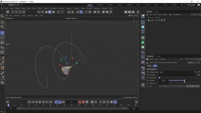 Using the Align to Spline tag in cinema 4d 2023 @MaxonVFX смотреть онлайн
