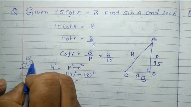 Given 15 cotA = 8 Find sin A and Sec A смотреть онлайн