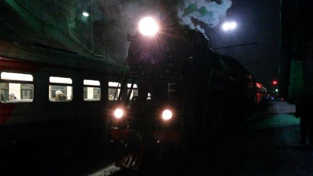 Паровоз Л-3653, станция Голутвин, Моск. область, декабрь 2015 смотреть онлайн