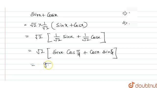 The minimum value of `(sin x+ cos x)` is- смотреть онлайн