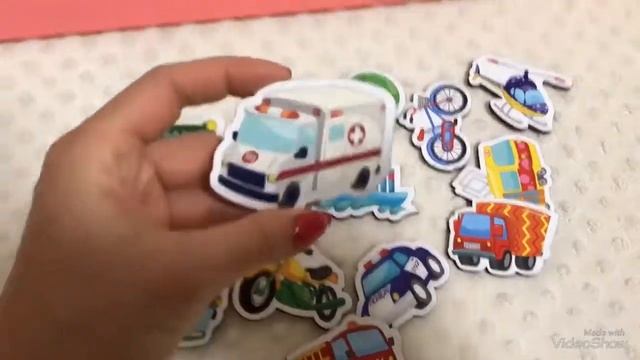 Набор магнитный Kidsori Яркий транспорт, 15 фигурок смотреть онлайн