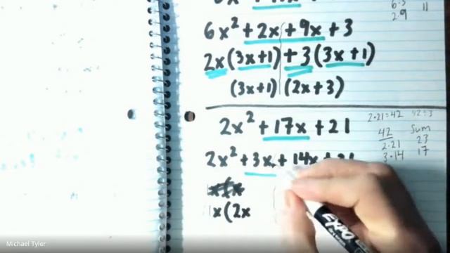 Factoring Trinomials of the ax^2+bx+c Part 1 смотреть онлайн