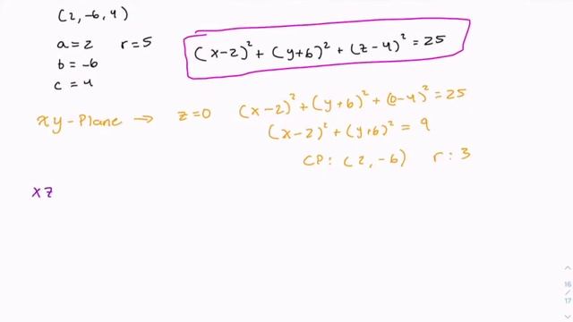 How to Find Equation of a Sphere and Intersection with Coordinate Plane (12.1.14) смотреть онлайн
