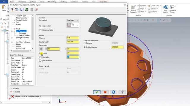 Mastercam Mill 3D || Spiral || Scallop || Waterline || Surface High Speed Finishing Toolpaths смотреть онлайн