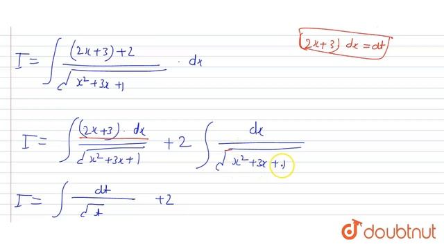 निम्नलिखित समाकलनों के मान ज्ञात कीजिए- `int(2x+5)/(sqrt(x^(2)+3x+1))dx` смотреть онлайн