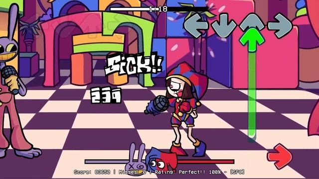 Музыкальная ритм-аркада FNF! Atrocity - Джакс и Помни поют 🎶 (The Amazing Digital Circus) смотреть онлайн